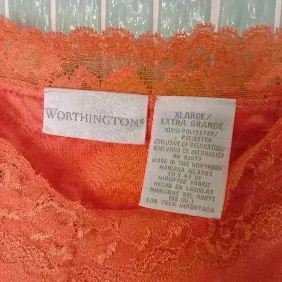 Worthington Lace Strap Cami Strap Top Orange - Picture 6 of 15